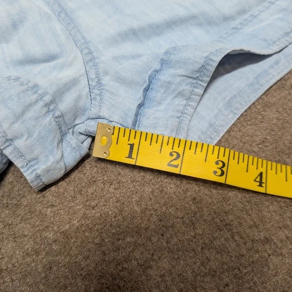 Bella Dahl Light Blue Tencel Women's Shorts Button Fly Tie Waist Large - Picture 9 of 9